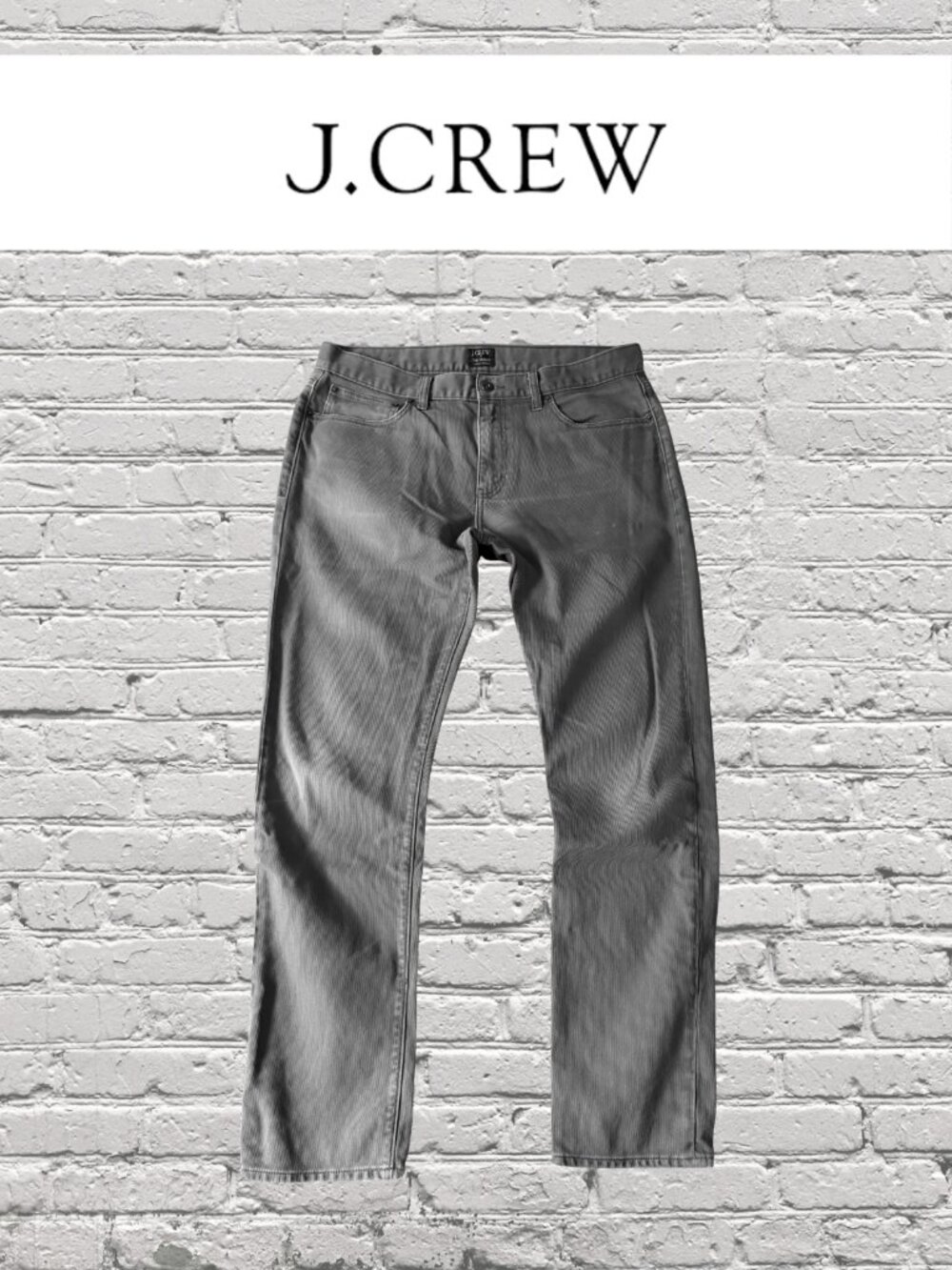 J. Crew "The Driggs" Slim Straight Jeans Gray Grey 34 x 32